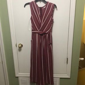 Maroon and white striped romper